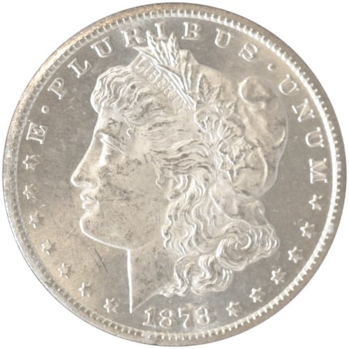 Silver Morgan Dollar 1878-CC GSA with Box & COA